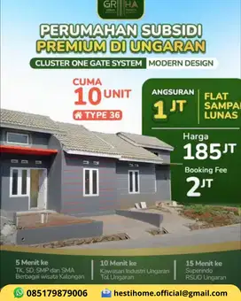 Rumah Subsidi Graha Trimuda Ungaran Wajib dimiliki! 185jt Cicilan FLAT