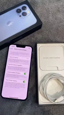 Apple iPhone 13 Pro 128GB Ex iBox BH 90% Blue Lengkap