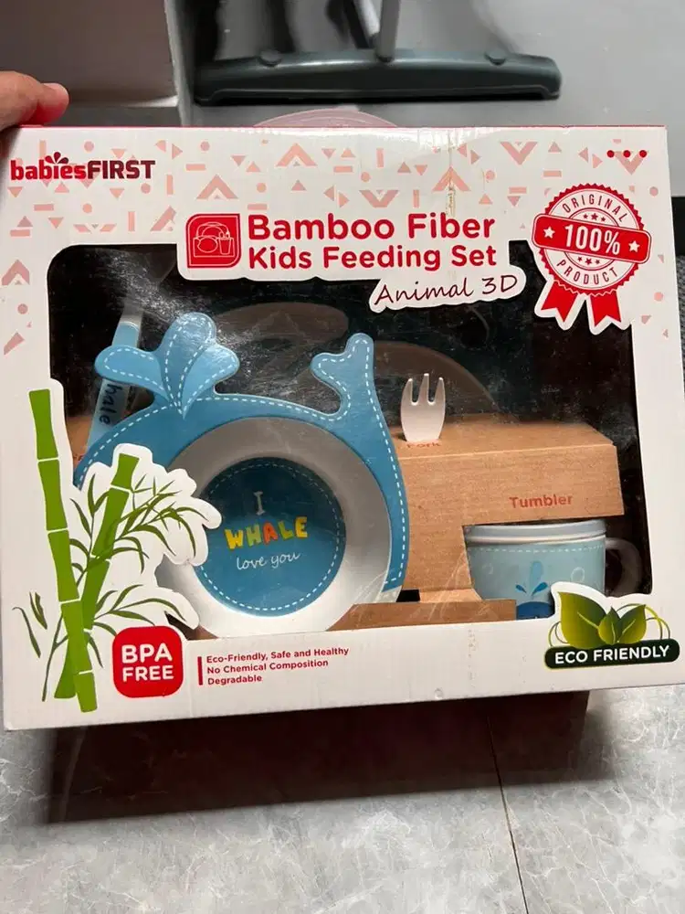 Dijual murah Bamboo fiber kidz feeding set