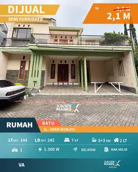 Dijual Rumah Villa Hook di Jalan Imam Bonjol, Tengah Kota Batu