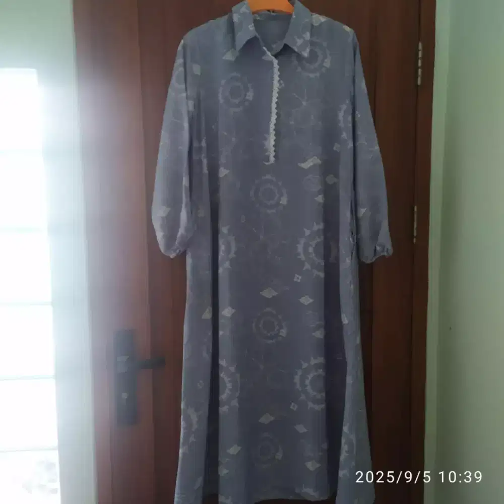 Gamis abu, peach, dan ungu 3pcs kosongkan lemari