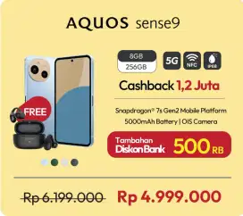 Sharp Sense 9 8/256 Layar Kecil