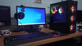 1 Set Komputer Core i5 4570 + GTX 1650 + lg 20