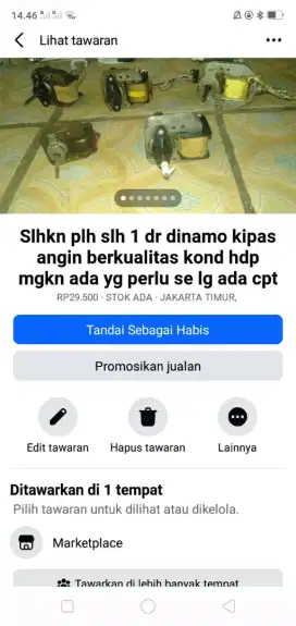 Slhkn lh slh 1 dr mesin kipas angin kond hdp ex copotan murah sj cpt