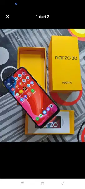 Jual realme narzo 20 Ram 4 64 gaming Helio 85 batre 6 ribu kuat