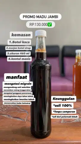 madu jambi asli dari peternak lebah kental manis