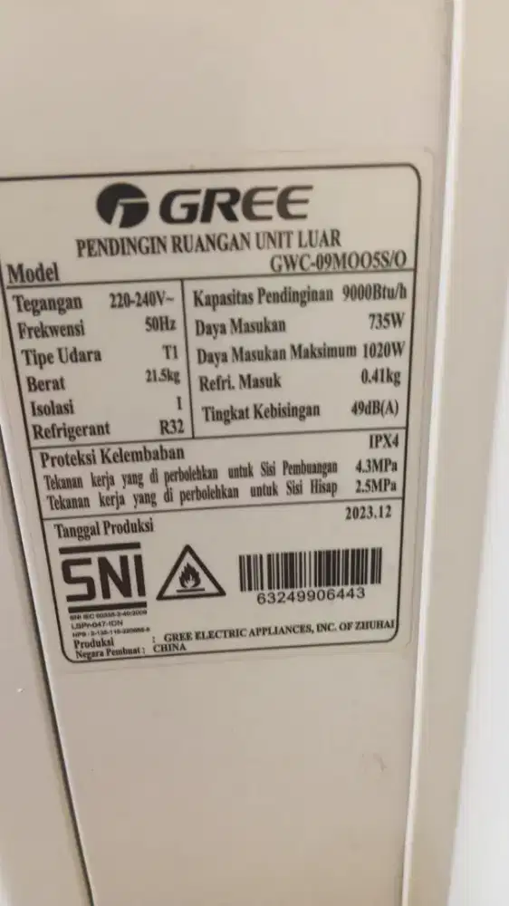 AC merek gree 1pk