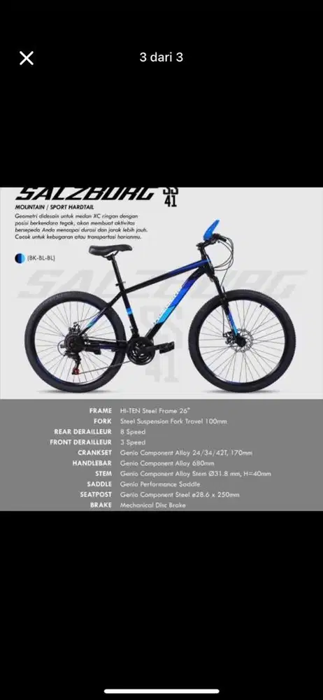 Sepeda Genio Salzburg SS 41-26 inch Montain Bike