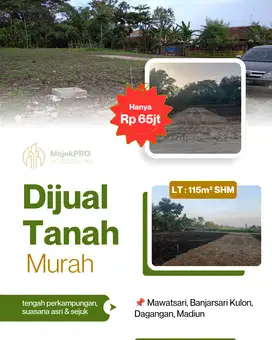Tanah Murah di Banjarsari Kulon, dagangan, Madiun