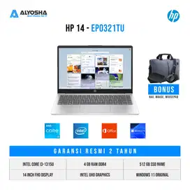 Baru Laptop HP 14 EP0321TU INTEL CORE i3-1315U RAM 4GB SSD 512GB