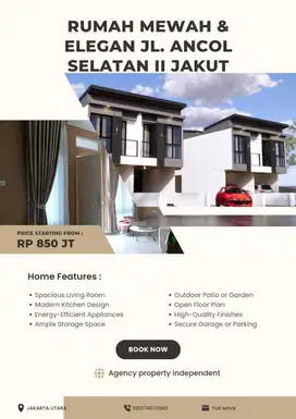 Dijual rumah mewah 2 lantai lokasi strategis bebas banjir di ancol