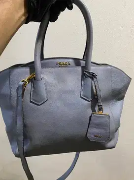 Tas prada handbag slingbag baby blue leather sale net