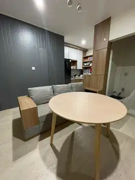 Dijual Meja kayu lisabo dia. 105cm bagus bulet lingkaran meja makan