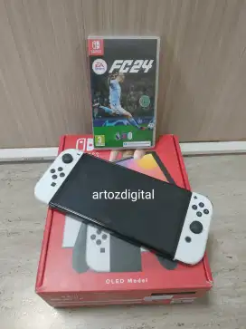 Bekas seperti baru Nintendo switch oled ofw + kaset FC24 mesin 2023