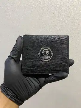 Dompet cowok kulit philip plein logo emboss good quality
