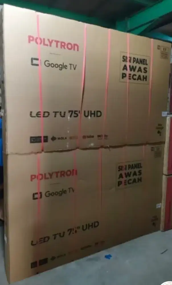 PROMO TV TERMURAH POLYTRON 75 inci GOOGLE TV ULTRA HD 5 TAHUN GARANSI