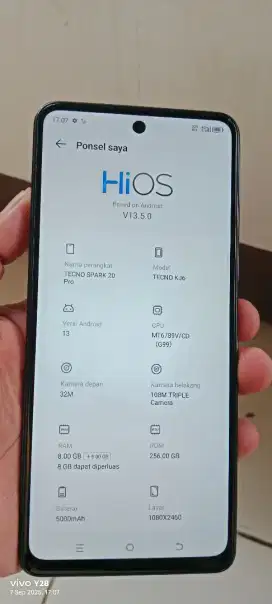 Tecno spark 20 pro. 8+8/256 resmi mlus bgt cas biasa nfc