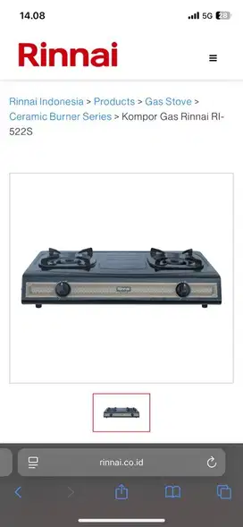 Kompor Gas Rinnai RI-522S
