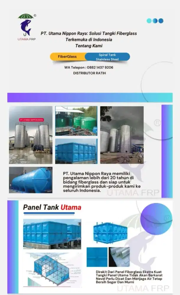 Tangki Spiral Tank Stainless Steel & Fiber Glass