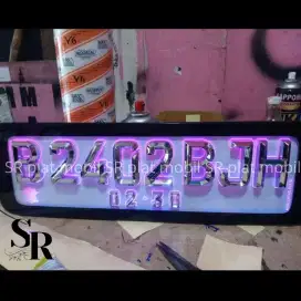 Variasi plat nomor akrilik timbul mobil, plat nomor akrilik menyala