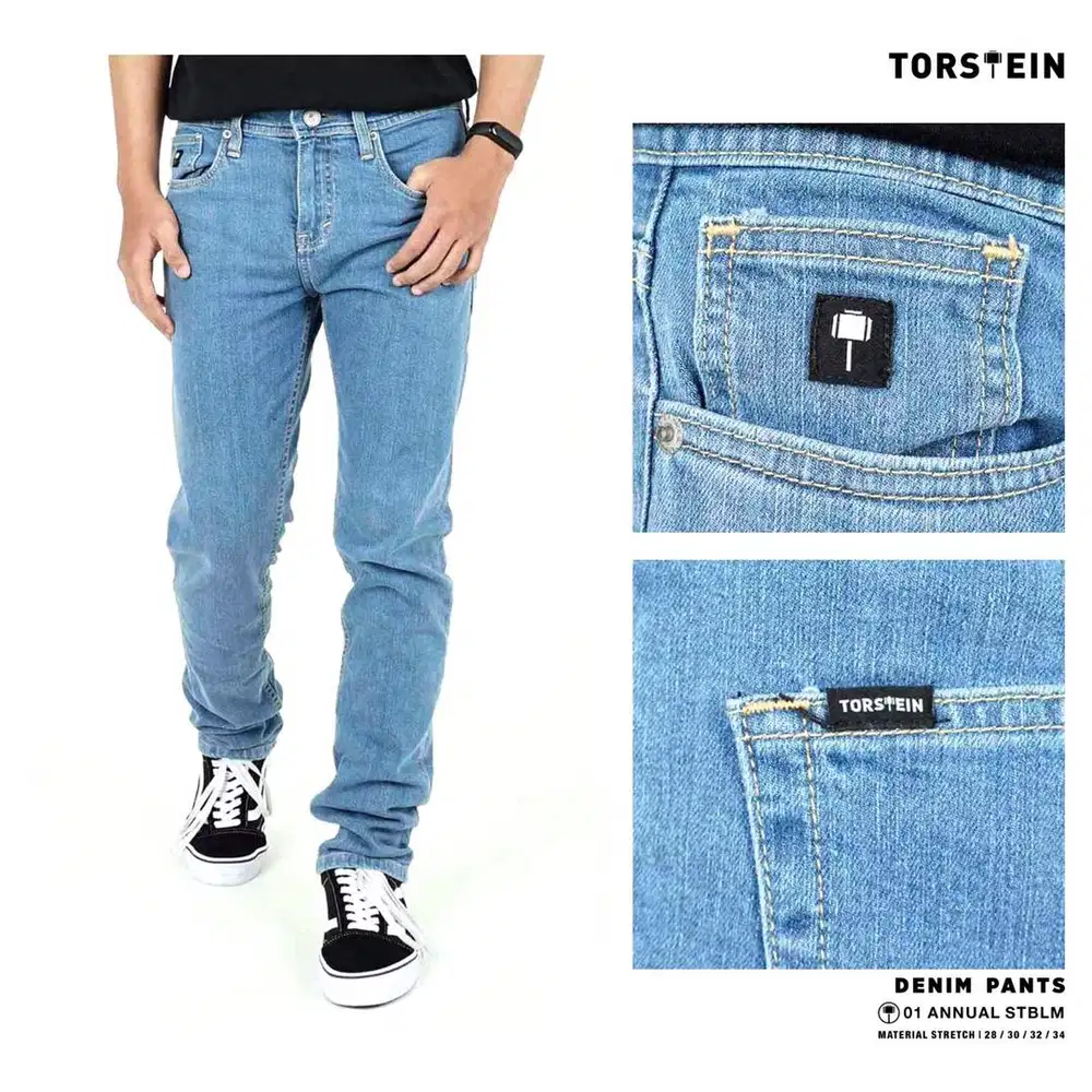 Jeans premium anti luntur beli 1 gratis kaos 1