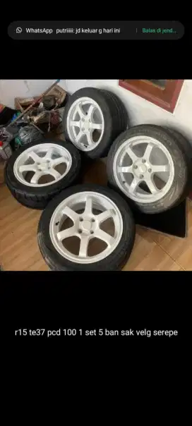velg belang te37 r15 pcd 100 buat 5biji sak serepe