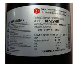 NH52 kompresor AC split 3pk 1 phase
