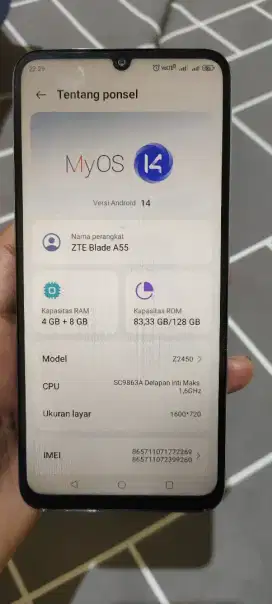 Dijual Handphone Zte Blade A55