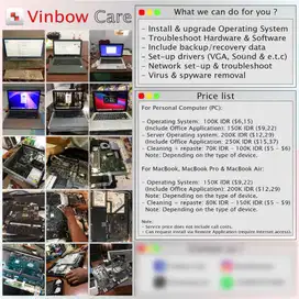 Service panggilan instalasi Komputer, Laptop & MacBook kelokasi anda