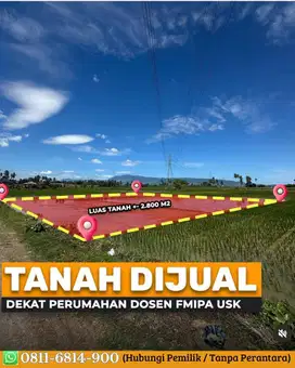 Tanah Di Jual Dekat Perumahan Dosen FMIPA USK ! Lokasi Strategis !