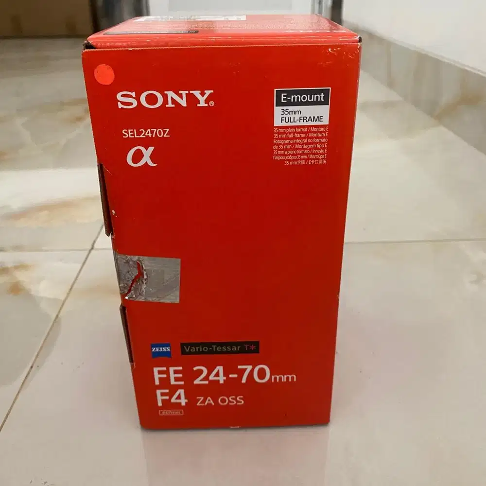 Box Dusbox Lensa Camera Sony FE 24 - 70mm F4 ZA Oss Fulset