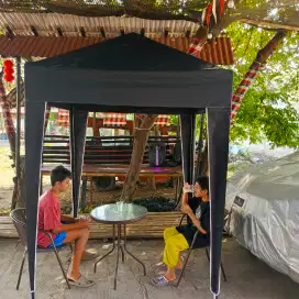 Tenda 1,5x1,5 + tirai bening 3 sisi