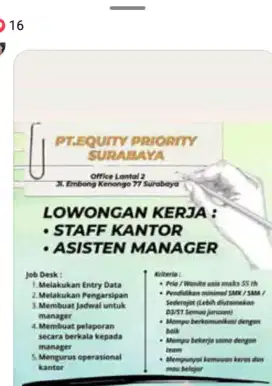 Lowongan kerja surabaya pusat