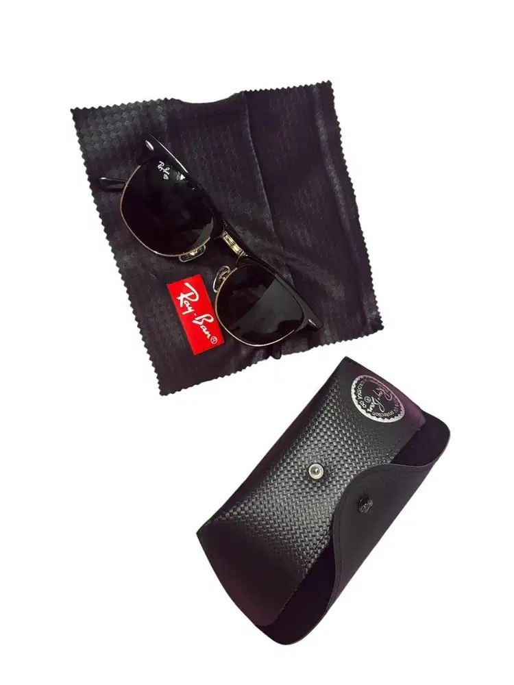 Kacamata hitam ray ban hitam gold