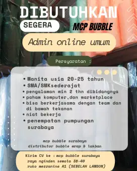 dibutuhkan segera admin umum
