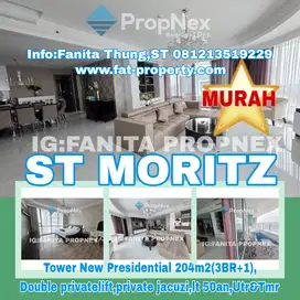 Dijual junior penthouse Apt ST MORITZ Twr New Presidential 204m2(3BR+1