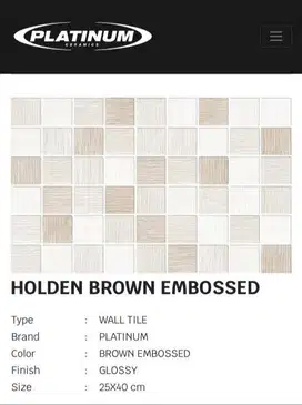 Jual keramik platinum Holden brown 25x45 cm