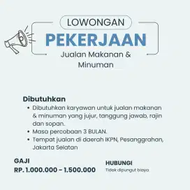 Lowongan jualan makanan minuman umkm