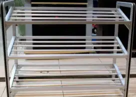 Rak Sepatu Aluminium Susun 3