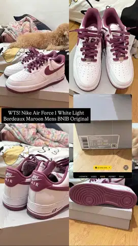 Nike Air Force 1 White Light Maroon Size 11 (45) BNIB