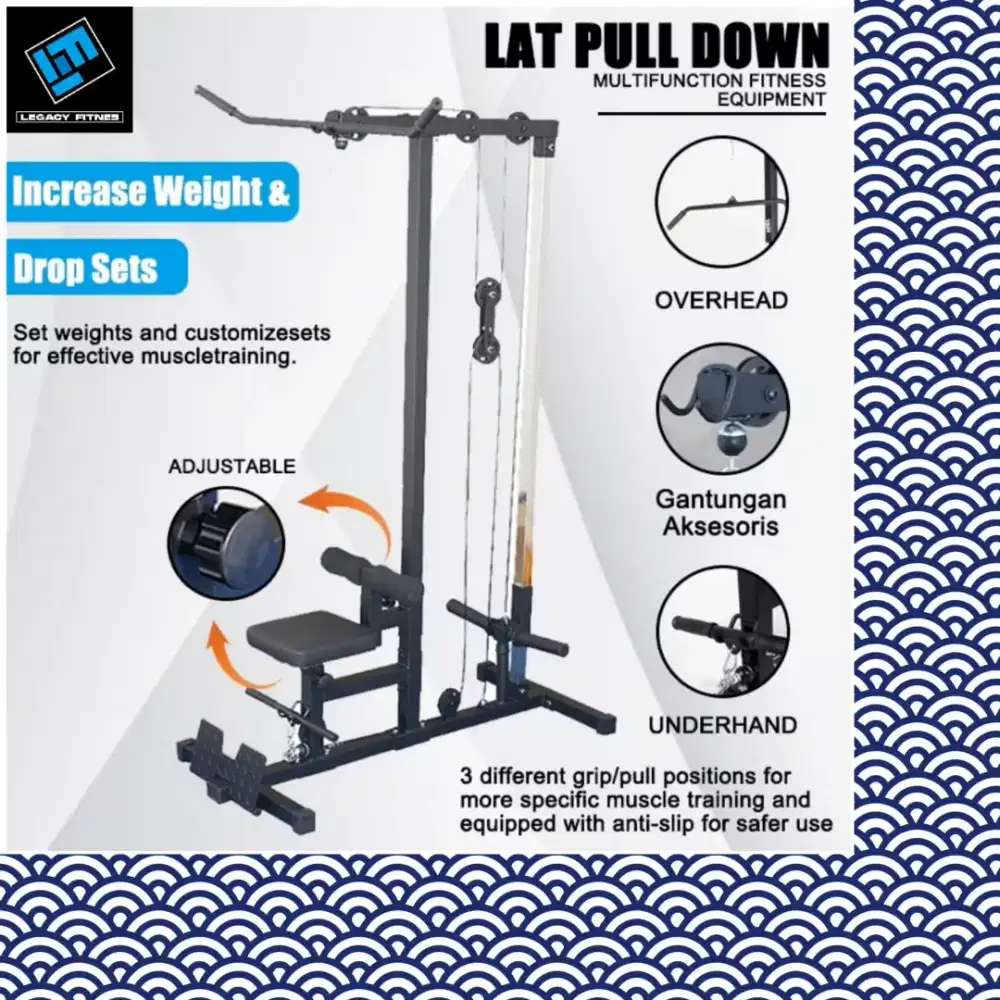 Alat fitnes Lat Put Down multifungsi home gym BKV-281