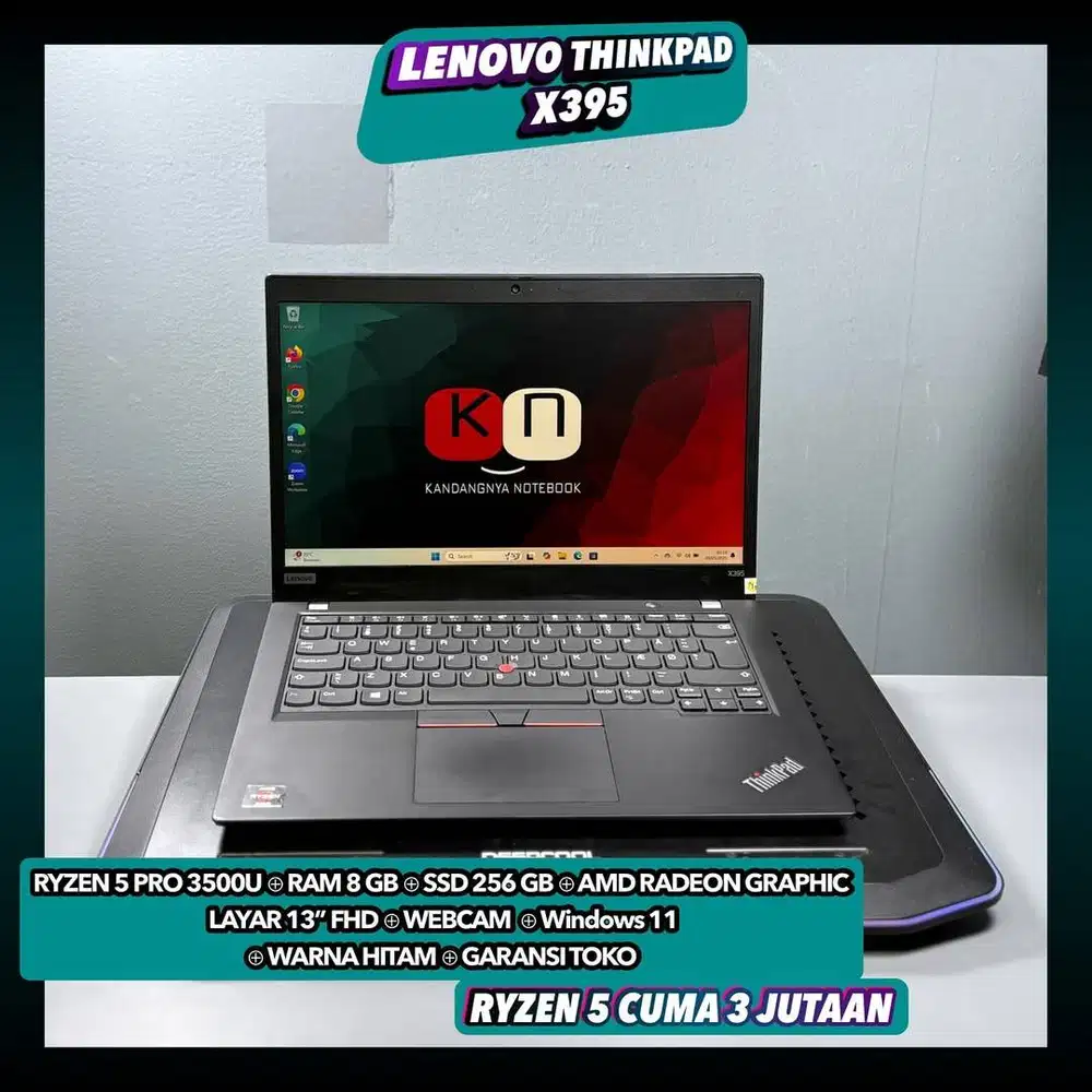 Lenovo Thinkpad X395 Ryzen 5Pro 3500U Ram 8/256GB Layar Fhd