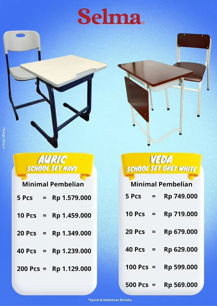 Meja Belajar Set Selma
