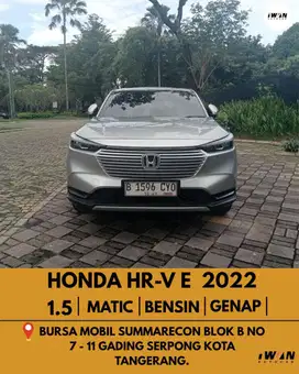 2022 Honda HRV E 1.5 Bensin AT