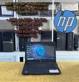 LAPTOP HP AMD A4 SUPER MULUS LAPTOP DESIGN EDITING DAN OFFICE