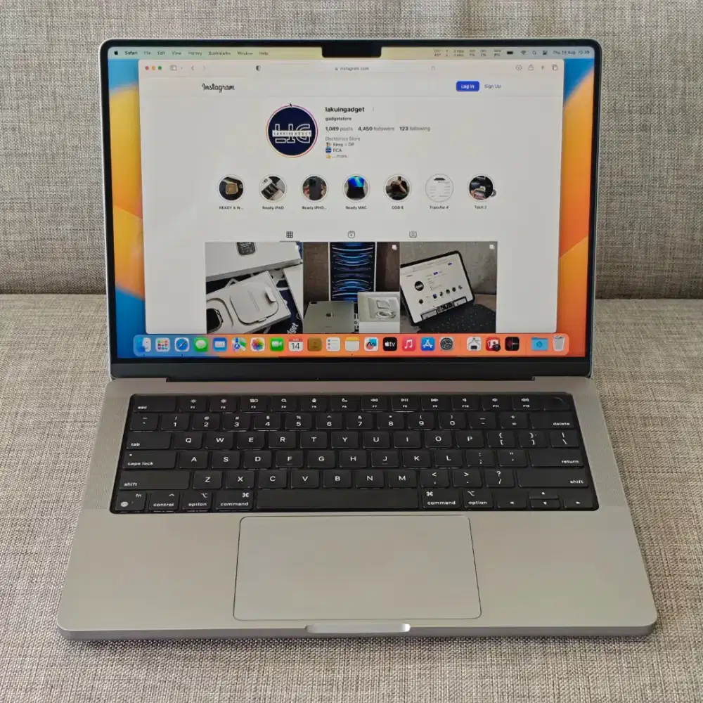 Macbook Pro M1 Pro 16/512Gb Fullset Original Siap Pakai No Minus