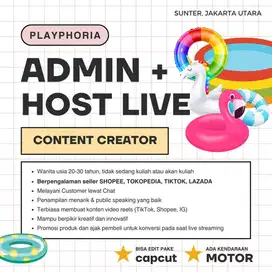 Dicari Admin dan Content Creator / Host Live