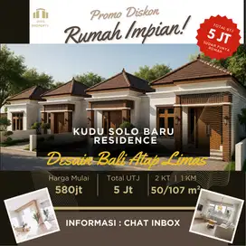 Rumah Cluster Bali Style di Solo Baru, 3-5 menit RS. Oen Soba & Mall