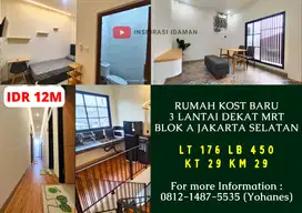 Rumah Kost Baru dekat MRT Blok A Jakarta Selatan