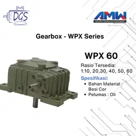 AWM Gearbox WPX 60 Rasio Lengkap 10-60 Speed Reducer